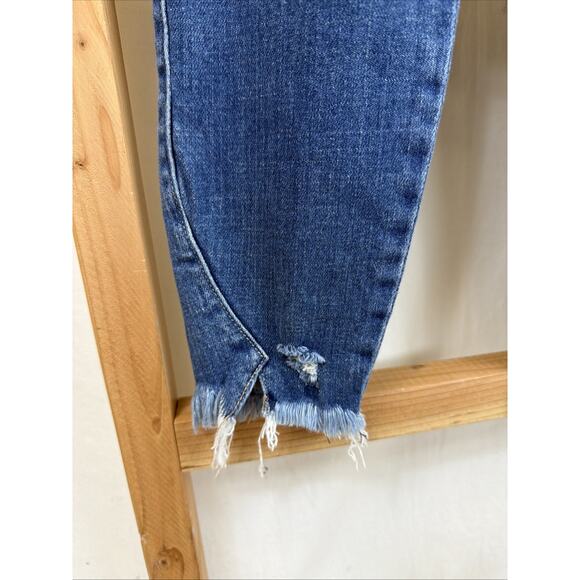 NWT KanCan Blue Distressed Pockets Adjustable Straps Denim Overalls #1427 SZ MD - Picture 6 of 12